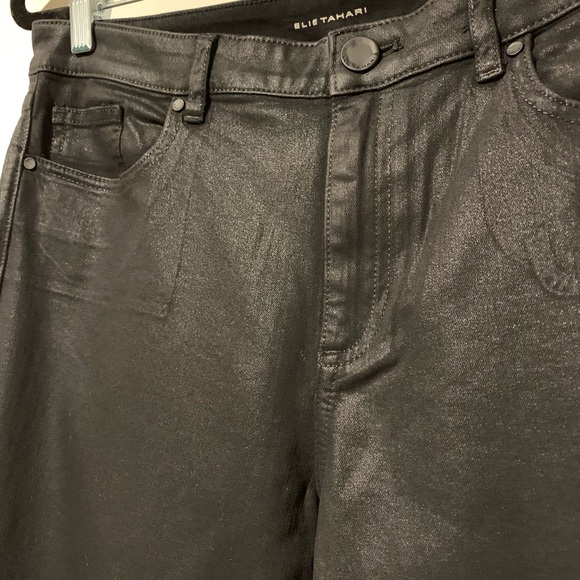 Elie Tahari Denim - Elie Tahari Black Coated Jeans